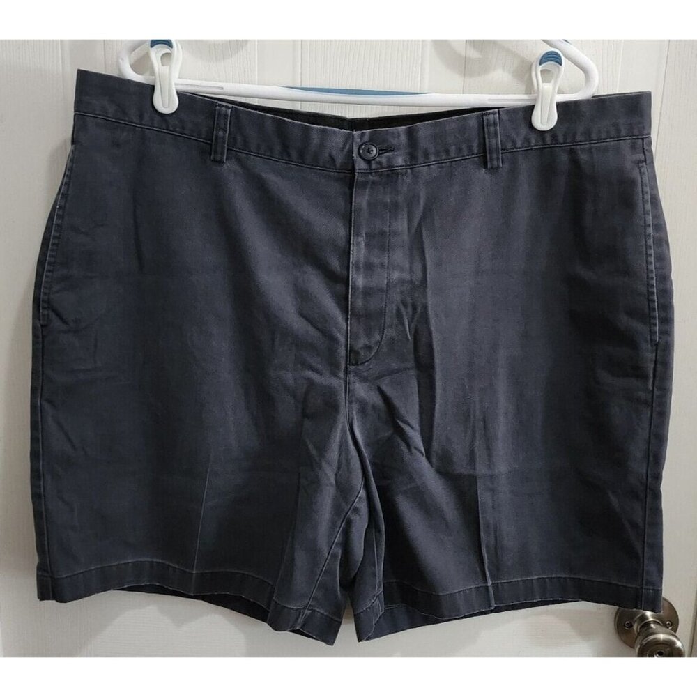 LL Bean Natural Fit Navy Blue Flat Front Chino Shorts Size‎ 40 100% Cotton